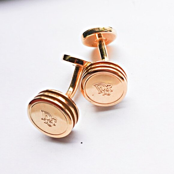 DIOR Accessories | 1990s Christian Dior Vintage Cufflinks Gold Dior Embossed - Picture 2 of 2